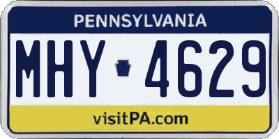 PA license plate MHY4629