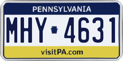 PA license plate MHY4631