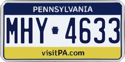 PA license plate MHY4633