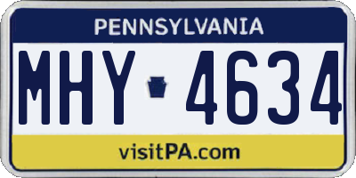 PA license plate MHY4634