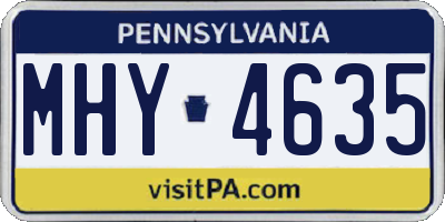PA license plate MHY4635