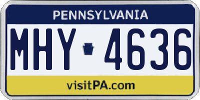 PA license plate MHY4636