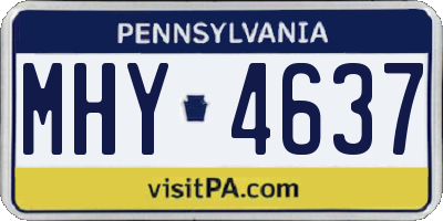 PA license plate MHY4637
