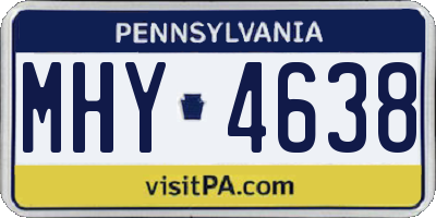 PA license plate MHY4638