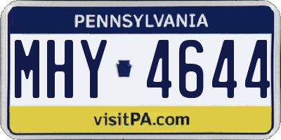 PA license plate MHY4644