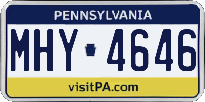 PA license plate MHY4646