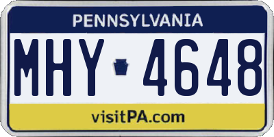 PA license plate MHY4648
