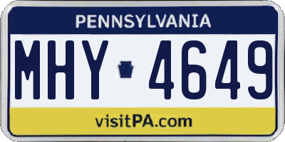 PA license plate MHY4649