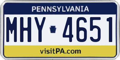 PA license plate MHY4651