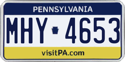PA license plate MHY4653