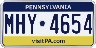 PA license plate MHY4654
