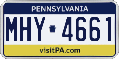 PA license plate MHY4661