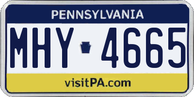 PA license plate MHY4665