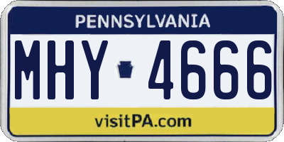 PA license plate MHY4666