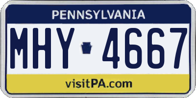 PA license plate MHY4667