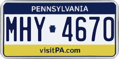 PA license plate MHY4670