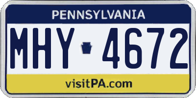 PA license plate MHY4672