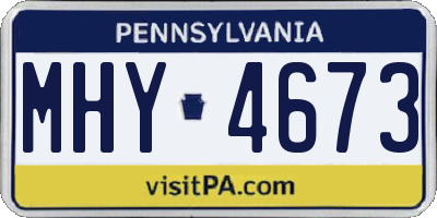PA license plate MHY4673