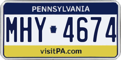 PA license plate MHY4674