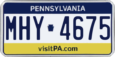 PA license plate MHY4675
