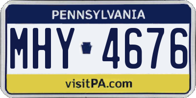 PA license plate MHY4676