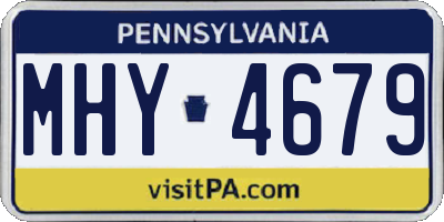 PA license plate MHY4679