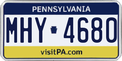 PA license plate MHY4680