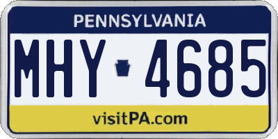 PA license plate MHY4685