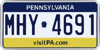 PA license plate MHY4691