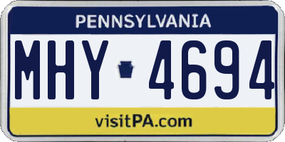 PA license plate MHY4694