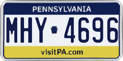 PA license plate MHY4696