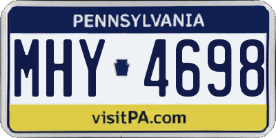 PA license plate MHY4698