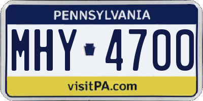 PA license plate MHY4700