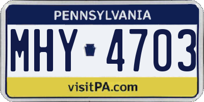 PA license plate MHY4703