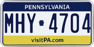 PA license plate MHY4704