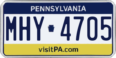 PA license plate MHY4705