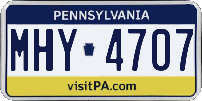 PA license plate MHY4707