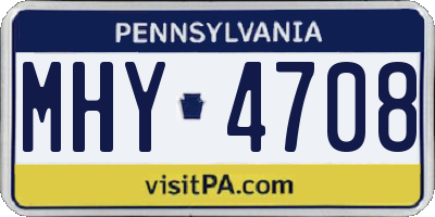PA license plate MHY4708