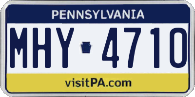 PA license plate MHY4710