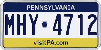 PA license plate MHY4712