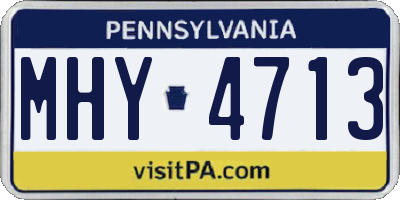 PA license plate MHY4713