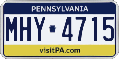 PA license plate MHY4715