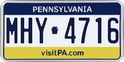 PA license plate MHY4716