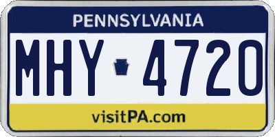 PA license plate MHY4720