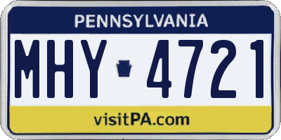 PA license plate MHY4721