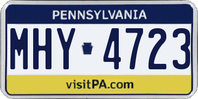 PA license plate MHY4723
