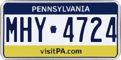 PA license plate MHY4724