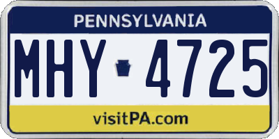 PA license plate MHY4725