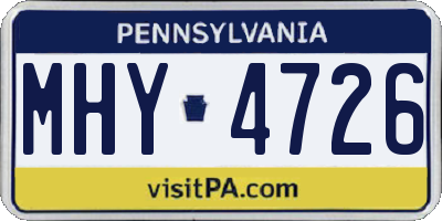 PA license plate MHY4726