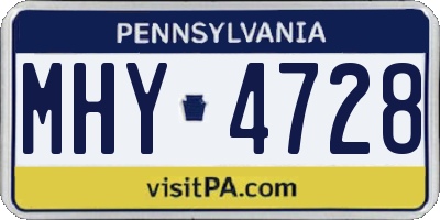 PA license plate MHY4728